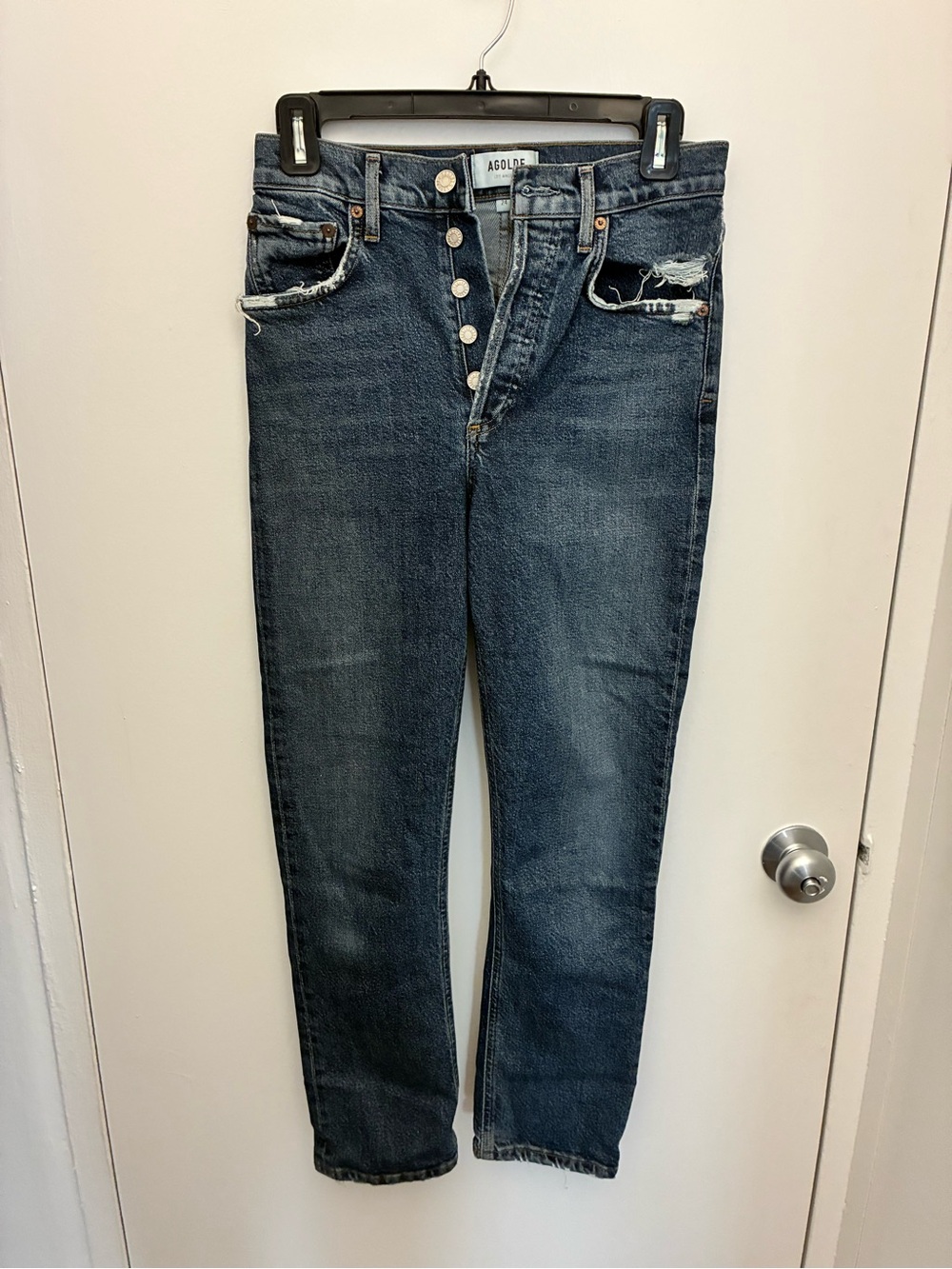Agolde Riley High Rise Straight Crop — Pastime Wash - Picture 3 of 5